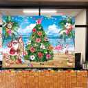 Christmas in July Backdrop 8x6FT Summer Hawaiian Tropical Beach Flamingo Photography Background Family Holiday Party Supplies Photo Props