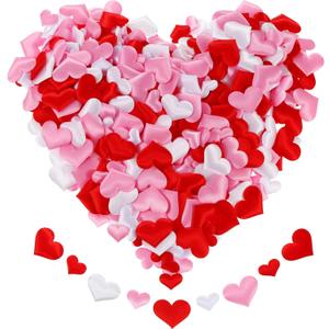 600 Pcs Valentine Heart Confetti Sponge Heart Confetti for DIY Crafts Sponge Love Shaped Petals for Valentines Day Wedding Bed Table Decoration, 2 Sizes 3 Colors