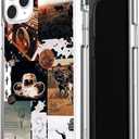 Compatible with Western iPhone 11 Case, Retro Cowgirl Cowboy Country Chic Aesthetic Collage iPhone Case for Men Women Gift Shockproof Soft TPU Clear Case
