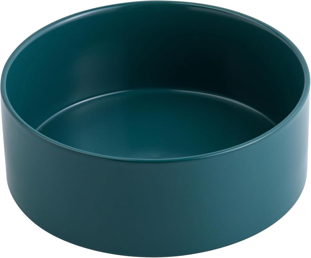 Green 8 in Dog Bowl Ceramic for Medium Large Sized Breed,Retrievers,7.6 Cups Non Slip Heavy Weighted Dog Food Water Dish,Durable Big Pet Bowl