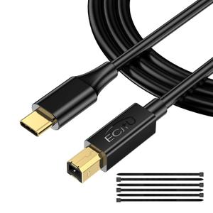 USB C Printer Cable 30FT(1 Pack), Type C Printer Cord, USB 2.0 B Male to C Male, Replacement Cable for Keyboards, Printers and Cameras, Compatible for HP, Canon, Dell, Epson, Lexmark, Xerox, Samsung
