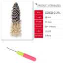 8 Packs Curly Crochet Hair GoGo Curl Crochet hair for Black Women Deep Wave Braiding hair,Synthetic Bohemian Crochet Braid Water Wave Crochet hair Extensions (33/613#, 18inch)