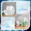 1 Gallon Plastic Betta Fish Bowl with 6 Pcs Artificial Plastic Plants and 500g Decorative Gravel, Betta Fish Tank and Decoration Accessories Small Large Bowl Ornaments Starter Kit