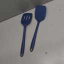 Coukre 2 Pack Silicone Spatula Set, High Heat Resistant, BPA Free Kitchen Spatula, Solid & Slotted Turner for Non-Stick Pans, Sautéing, and Flipping (2, PureDarkBlue)