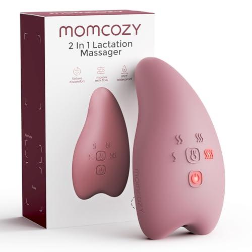 Momcozy A1Pro Lactation Massager, Deep Vibration & Rapid Heating for Clog Relief & Efficient Pumping, Breastfeeding Essentials with Memory Function & Fast Charging, for Postpartum Mom