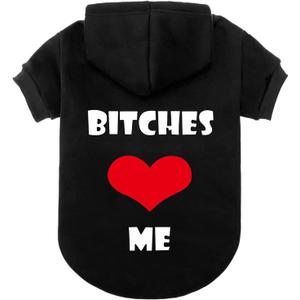 EXPAWLORER Dog Hoodies- Fall Soft and Warm Dog Sweatshirt with Leash Hole, Winter Autumn Fleece Pet Clothes with Love ME Print for Puppy,Cat, Small Medium Large Dogs