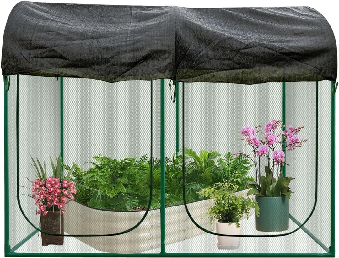 Crop Cages for Garden Plant: 8.2x4.1x6Ft Shade Cloth Plant Cage, Plant Netting Cover with Zipper, Raised Bed Cover, Plant Cover from Animal Wind-Resistant Garden Cage for Fruit Vegetable Flower