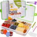 Create-ables Snackle Box Container Reel Bites BPA-Free Snack Container for Travel, 13-Compartment Snackle Box with Adjustable Dividers, Dishwasher Safe  10.5 inch