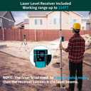 KEZERS Laser Level Set with Receiver,4 x360 Self Leveling Laser Level with Tripod and Grade Rod for Construction,Home Renovation,Hanging Pictures,2 Batteries,Remote Control,Touch Screen