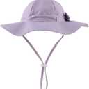 Bow Baby Girls Bucket Hat Infant Toddler Summer Cap Sun Protect Kids Hat for Girls (Purple)