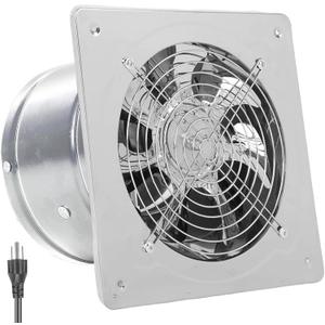 12 Inch Exhaust Fan with Plug, 1558CFM Through-the-Wall Ventilation Fan with Light Weight Pure Copper Motor, for Laundry Room, Toilets, Garage, and Shopping Mall, 110V (12 inch, silver)