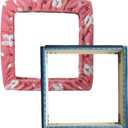 JQSH Gripper Strip Frame, Rug Hooking Frame, Punch Needle Frame, Cross Stitch Hoop, with Frame Flannel Cover (9.8*9.8 inch)