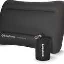 KingCamp Inflatable Pillow for Camping, Extra Large Camping Pillow, Portable Ergonomic Air Pillow with Removable Washable Memory Foam Cover for Camp, Hiking, Car, Beach, Travel (Dark Grey)