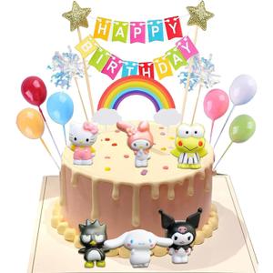 16Pcs Cute Anime Cake Topper Set, Anime Theme Party Decoration Supplies, Gift for Anime Friends