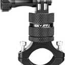 360 Degree Rotation Aluminum Motorcycle Bicycle Rack Mount Holder,Intended for GoPro Hero 13/12/11/10/9/8/Max,DJI Osmo Action 5Pro/4/3,Insta 360 Ace Pro 2/Pro/Ace (Black)