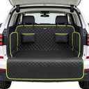 SUV Cargo Liner for Dogs, Upgraded Scratch-proof Leather 14.17" Heightened Side Flaps, 53.15" x40.55" Waterproof Non-Slip Trunk Liner with Bumper Flap, Universal Fit for SUVs Sedans Vans 3-Row SUV