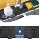 BFONS XL Silicone Faucet Handle Drip Catcher Tray, 18.1in x 5.7in x 0.79in, Black