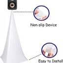 Speaker Stand Cover Tripod Stand Skirt, DJ Speaker Stand Tripod Cover Scrim 360 Degree Coverage (White-Two Pack)