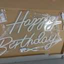 Happy Birthday Neon Sign for Wall Decor, Happy Birthday Sign, LED Happy Birthday Light Up Sign, USB Powered Dimmable Neon Light for Birthday Party Decorations Backdrop, Warm White, 28 x 20 inch