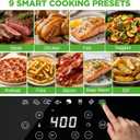 NutriChef 4.2QT Glass Air Fryer | 9-in-1 Preset Cook Modes | Glass Fry Bowl for Best CookingResults | Cook Steak, Chicken, Fish, Veggies, Fries & More | Temperature & Timer Control | White