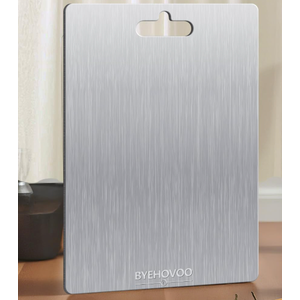 Titanium Cutting Boards for Kitchen 1 Piece, Double Sided Pure Titanium Cutting Board | Easy to Clean | Dishwasher Safe | Food-Grade Raw & Cooked Foods or Outdoor Camping Chopping Board (Silver)