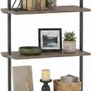 aboxoo Ladder Shelf Open Bookshelf 5-tier Wood Wall-mounted Bookcase Storage Rack Open Back Industrial Modern Plant Flower Stand Utility Organizer Bookcase Metal Frame Furniture Office Kitchen Bedroom