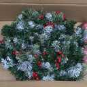 SHareconn 9FT Prelit Artificial Christmas Garland with Color Changing Lights and Timer by Batteries Operated for Mantle Stairs Fireplace Xmas Decoration, Indoor Outdoor, 9 FT, Snow