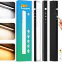 160LEDs Touch-Control Under Cabinet Lighting w/4000mAh Battery, Cordless Motion Sensor Under Counter Lights for Kitchen, Magnetic Rechargeable Closet Lights - 3Pack/Black, 2025 Fall