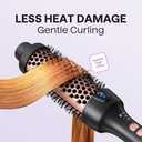 Wavytalk Updated Version Thermal Brush for Blowout Look, Blowout Express 1.5 Inch Ionic Thermal Round Brush Makes Hair Smoother Get Natural Curls, Dual Voltage, Easy to Use (Rose Gold)
