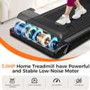 Aiteid Treadmill with 12% Incline, 3.0HP Low Noise Treadmills for Home, Portable Electric Treadmill with Handles, Walking Pad, Compact Running Machine, Walking Pad with Handle, 0.6-6.2MPH