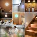Yiliaw 12 Pack LED Puck Lights Remote Control 16 Color Changeable Under Cabinet Lights, Battery Operated Lights Night Light with Dimmer & Timmer for Closet Bedroom Kitchen, White