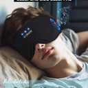 LC-dolida Sleep Headphones, 3D Sleep Mask Bluetooth Wireless Music Eye Mask, Sleeping Headphones for Side Sleepers Sleep Mask with Bluetooth Headphones Ultra-Thin Stereo Speakers Perfect for Sleeping