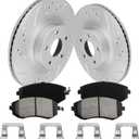Front Brake Pads And Rotors Kit Compatible With 2005-2012 Subaru Outback, 2009-2010 Forester, Automotive Replacement Brake Kits 31407 D929-7830 Geomet Drilled And Slotted Rotors 293.4mm(11.6in)