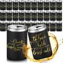 Qinyoung 50 Pieces Black Wedding Can Cooler Sleeves Bulk Engagement Party Favors for Guests Cheers to Love Laughter Happily Ever After Rehearsal Dinner Decorations for Wedding Bridal Party (Cute)