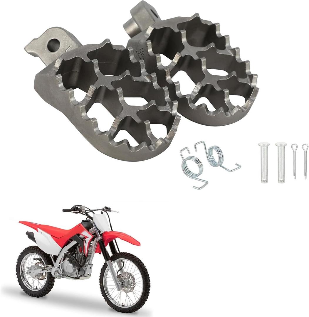 Motorcycle Footpegs Foot Pegs Pedals Rests CNC Universal for 50cc - 125cc CRF CR XR RM KX KLX YZ TTR PW SSR Apollo TAO TAO SDG Dirt Pit Bike Stainless Steel