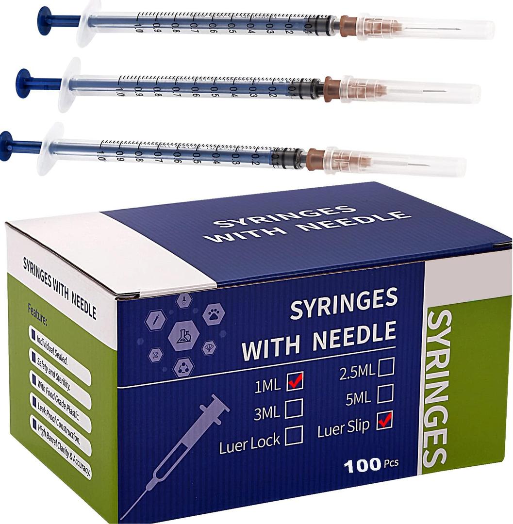 1ml 26 G 1/2inch Lab Supplies 100Pack Individually Packaged
