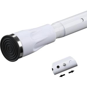 White Tension Curtian rod no drill, 42 to 100 inch Adjustable Heavy Duty black shower curtain rod for Windows bathroom Closet (40-100")