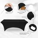 Utopia Kitchen 4FT Spandex Tablecloth [1 Pack, Black] 200 GSM Stretch, Fitted, Washable and Wrinkle Resistant Table Cloth Rectangle Cover for Trade Shows, Wedding, Parties [48Lx30Wx30H Inch]
