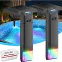 Solar Pool Lights Only for Metal Frame Above Ground Pools, 1.713.9 Top Rails, Remote Control, Brighter 3-Sided 180 Underwater Glow, 10 Colors 4 Modes, IP68 Waterproof2 Pack