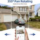 Security Cameras Wireless Outdoor 355 Pan Rotating 2K Color Night Vision Cameras for Home Security WiFi Battery Outdoor Camera Motion Detection 2-Way Talk IP65 Spotlight Siren SD/Cloud Storage 2 Pack