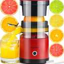 Electric Citrus Juicer Rechargeable - Electric Juicer Machines with USB and Cleaning Brush Portable Compact Juicer for Orange, Lemon, Limes (Red)