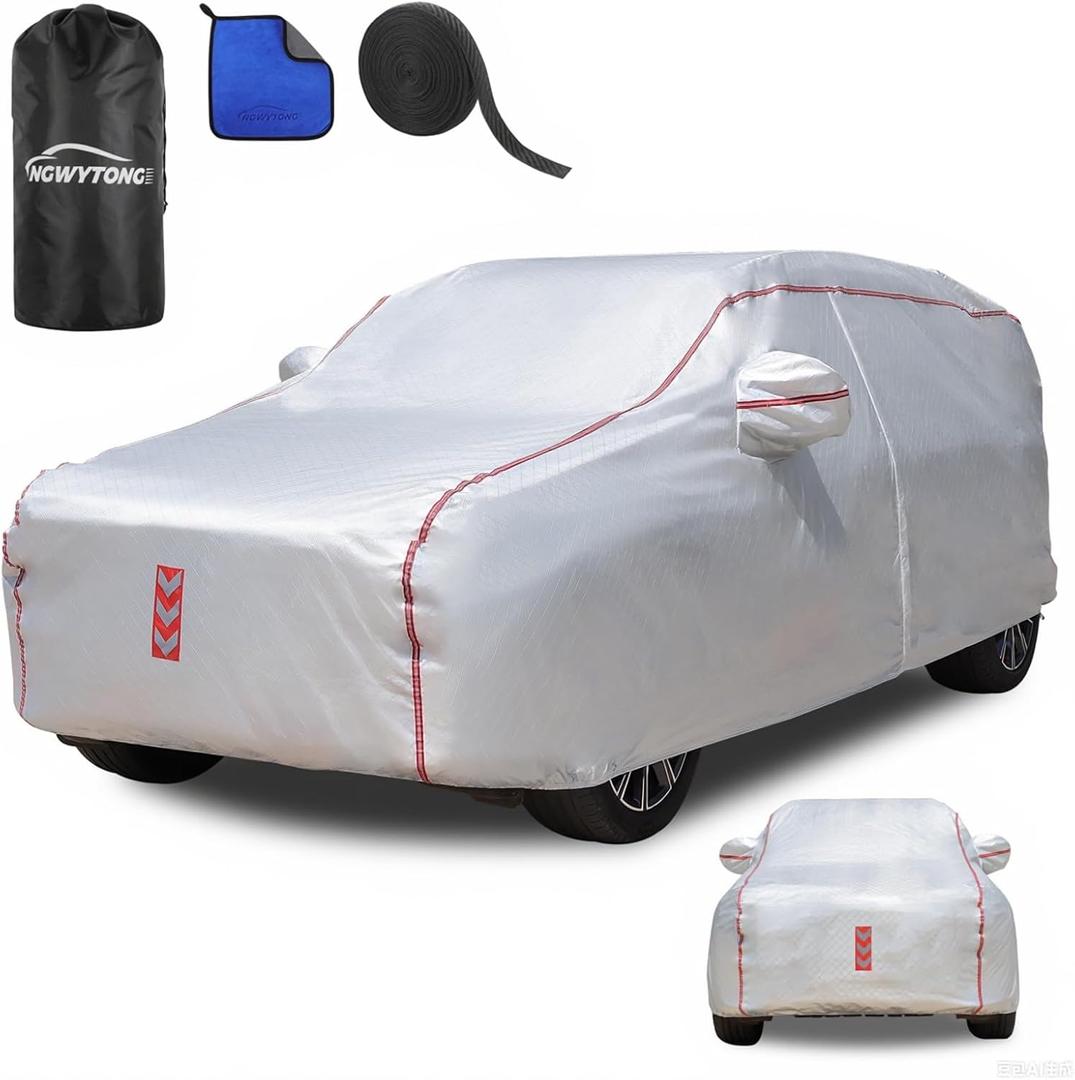 SUV Car Cover, 360 Underbody Wrap Design, All-Weather Waterproof Car Cover, Suitable for SUV Vehicle Body Length 191 to 200 in