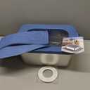 10L No Spill Dog Water Bowl, 2.6 Gal Stainless Steel No Splash Large Dog Water Bowl with Non-Slip Silicone Mat, Spill Proof Slow Drinking Pet Bowls for Messy Drinkers Indoor/Outdoor Use Blue