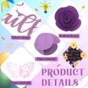 Suncalla 36 Pcs Purple DIY Graduation Cap Decorations Kit, 20 Roses Sunflower Flower Heads 4 Inspirational Quote Glitter Stickers 12 3D Butterfly for Grad Cap Topper DIY Art Gift