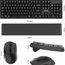 Wireless Keyboard and Mouse Combo with Wrist Rest, 2.4G Full-Sized Keyboard and Mouse Cordless, 3 DPI Adjustable Silent Mouse, Dual-System Keyboard for Computer/Laptop/Windows/Mac (Black)