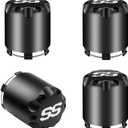 Drive-up Golf Cart Black SS Center Caps, Golf Cart ITP SS Wheel Center Hub Cap for Club Car EZGO Yamaha Models Wheel-4 Black Packs (Height 3.21" / Outer Diameter 2.75")