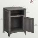 VASAGLE LIRY Collection - Farmhouse Nightstand with Barn Door, Bedside Table with Storage, Side End Table, Night Stand, Open Compartment, for Bedroom, Misty Gray ULET609G68