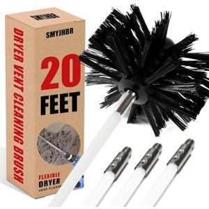 Particle Furnace Cleaning Brush, 4"/6" Brush,Chimney Brush,Dryer Vent Cleaner Kit,Flexible Rods (15PcsRods+1Pcs 4"+1Pcs 6" Brush)