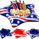 3 Pcs Patriotic Inflatable Cooler 4th of July Inflatable Buffet Cooler Inflatable Ice Serving Bar Food Drink Containers for Independence Day Swimming Pool Party Indoor Outdoor BBQ Picnic