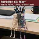 Poseable Skeleton Fridge Magnet, 3D Printed Vintage Magnetic Skeleton Figurine, Funny Skeleton Magnets with Movable Joints, Strong Magnetic Skeleton for Fridge, Halloween Kitchen Decor (4-Pack)